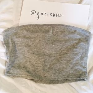 Heather Gray Strapless Cropped Tube Top (size S/M)